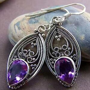 Silver Hollow Out Vintage Dangle Boho Earrings